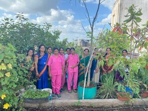 Tree plantation by doctors & staff of AdityaRainbow Hospitals on terrace on occasion of Vatpornima - ADITYA RAINBOW HOSPITAL | Sangli Miraj Road, Sangli