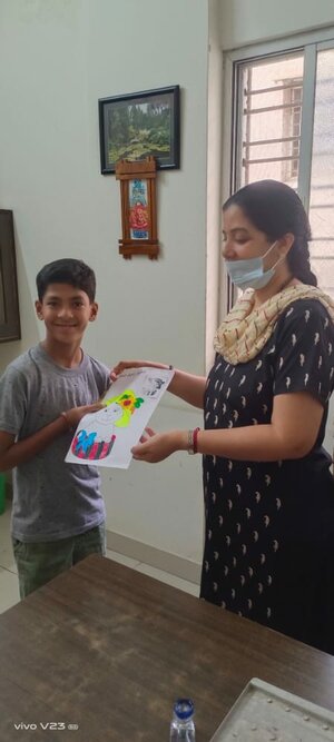 Prize distribution after drawing competition on Children day - ADITYA RAINBOW HOSPITAL | Sangli Miraj Road, Sangli